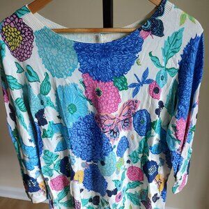 Talbot's 3/4 Sleeve Sweater with Flowers - 1X